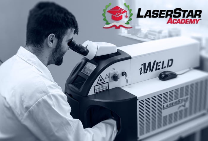 Man using iWeld laser welding system in class